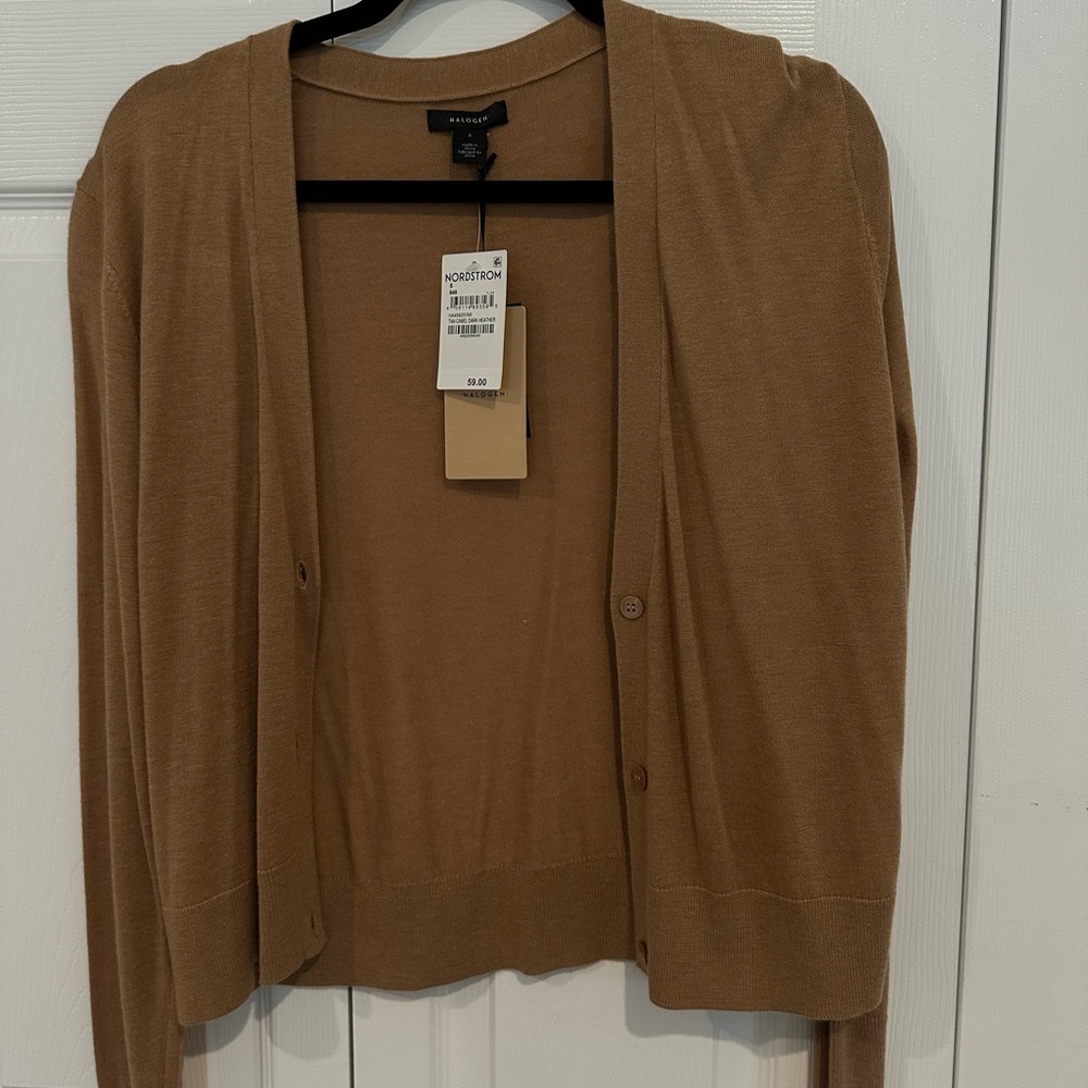 (NWT) Nordstrom “Halogen” Brown Cardigan Sweater